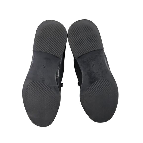 H&M Shoes Women 8 Loafer Fashion Classic Slip On Metal Buckle Black Solid Career - Picture 9 of 15